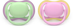 Philips Залъгалки Philips Avent - Ultra Air, Зелена & Розова с кутия за стерилизиране, 6-18 m, 2 броя (00A.0649.001)