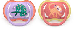 Philips Залъгалки Philips Avent - Ultra Air, с декорация Маймунка и хамелеон с кутия за стерилизиране, 18 m+, 2 броя (00A.0654.001)