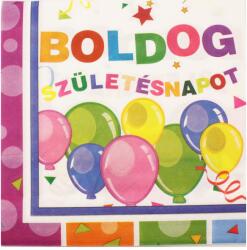  Boldog születésnapot lufi party szalvéta 10db-os kiszerelésben 33x33cm