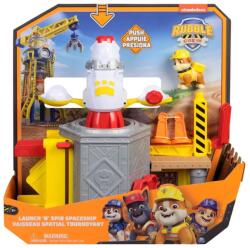 Spin Master PAW Patrol Rubble & Crew, Navă Spațială Launch 'N' Spin cu Funcții Interactive, multicolor, 3 ani + (681147044180) - imperios Figurina