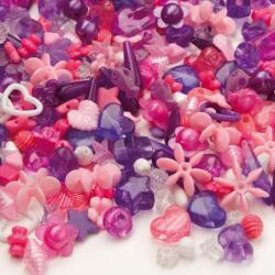 Playbox PlayBox: Műanyag fűzhető gyöngyök 1000db-os szett pink és lila színekben (2462005)