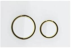 GEBERIT Clapeta de actionare, rotunda, spalare cu doua volume de apa, culoare metalica alama, Geberit Sigma50 115.652. SI. 1 (115.652.SI.1)