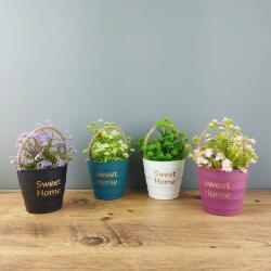  Művirág kaspóban fehér változatban 11x18cm 11842