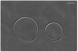 GEBERIT Clapeta de actionare, rotunda, spalare cu doua volume de apa, culoare metalica crom negru, Geberit Sigma50 115.651. JV. 1 (115.651.JV.1)