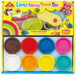 ReToys Állatos gyurma szett 8 tégely gyurmával Ajánlott 3-10 éves korig unisex (76203)