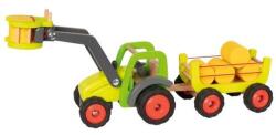 Goki 55887 homlokrakodós fa traktor szalmás kocsival