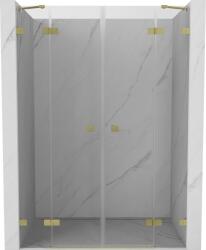 Mexen Lunar Duo uși de duș batante 160 cm, transparent, aurii periate - 834D-160-000-55-00 (834D-160-000-55-00)