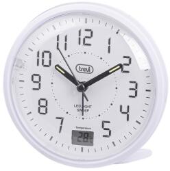 Trevi SL 3P27 kvarc ébresztőóra LED háttérvilágítással, hőmérséklet kijelzővel és hangtalan SWEEP működéssel, fehér szín