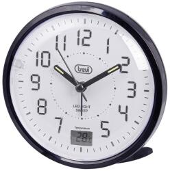 Trevi SL 3P27 kvarc ébresztőóra LED háttérvilágítással, hőmérséklet kijelzővel és hangtalan SWEEP működéssel, fekete szín