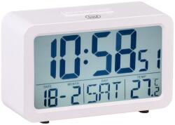 Trevi SLD 3P60 modern ébresztőóra nagy LED kijelzővel, hőmérővel, naptárral és SNOOZE funkcióval. Fehér szín
