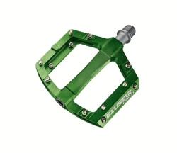 Exustar PB553 alu platform pedál, tűgörgős csapágyazás, cserélhető szegecsekkel, zöld