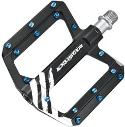 Exustar PB555 alu platform pedál, tűgörgős csapágyazás, cserélhető szegecsekkel, fekete