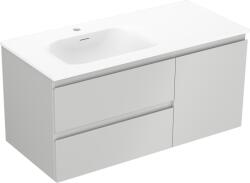 Mexen Orio dulap baie 100 cm cu chiuvetă Vela stângă, 2 sertare, 1 ușă, mat gri/alb mat - 91A13-10047-3-BBFFF62-W23L01 (91A13-10047-3-BBFFF62-W23L01)