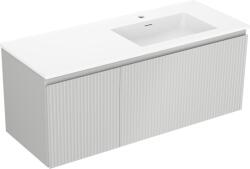 Mexen Rivel dulap de baie 120 cm cu lavoar Otis dreapta, 1S, 1D, canelată, gri mat/alb mat - 91A23-12047-3-BBFF62-W18P01 (91A23-12047-3-BBFF62-W18P01)