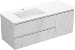 Mexen Rivel dulap baie 120 cm cu chiuvetă Otis stângă, 2S, 1D, profilat, gri mat/alb mat - 91A23-12047-3-BBFFF62-W18L01 (91A23-12047-3-BBFFF62-W18L01)