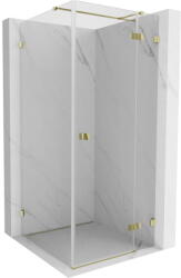 Mexen Lunar T cabina de duș cu deschidere pe dreapta 90 x 90 cm, transparentă, aurie - 834T-090-090-50-00-P (834T-090-090-50-00-P)