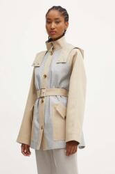 HUGO BOSS pamut kabát bézs, átmeneti, oversize, 50518465 - bézs 34