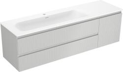 Mexen Rivel dulap baie 160 cm cu chiuvetă Vela stânga, 2S, 1D, canelat, gri mat/alb mat - 91A23-16047-3-BBFFF62-W23L01 (91A23-16047-3-BBFFF62-W23L01)
