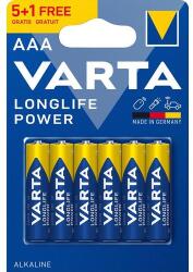 VARTA Varta Longlife Power LR03/AAA elem 5+1/bliszter - 6db