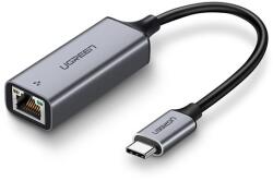 UGREEN Adapter Kábel Ethernet Aljzat - Type-C, 10cm, Sötétszürke