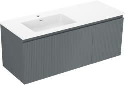 Mexen Rivel dulap baie 120 cm cu lavoar Otis stânga, 1S, 1D, cu riflare, grafit mat/alb mat - 91A23-12047-3-BBFF66-W18L01 (91A23-12047-3-BBFF66-W18L01)