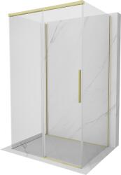 Mexen Rox-3S Cabină de duș culisantă cu 3 pereți 90 x 80 cm, transparentă, auriu periat - 8C2-090-080-55-00-3S (8C2-090-080-55-00-3S)