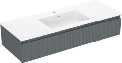 Mexen Rivel dulap baie 120 cm cu lavoar Otis, 1 sertar, cu caneluri, grafit mat/alb mat - 91A20-12023-1-BF66-W18M0 (91A20-12023-1-BF66-W18M01)