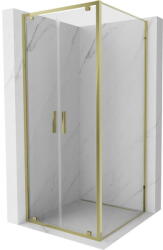 Mexen Exo-BR Duo cabina de duș pivotantă 110 x 110 cm, transparentă, aurie - 8182-110-110-50-00 (8182-110-110-50-00)