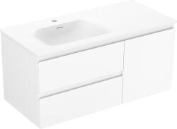 Mexen Orio dulap baie 100 cm cu lavoar Vela stânga, 2S, 1D, alb mat - 91A13-10047-3-BBFFFF01-W23L01 (91A13-10047-3-BBFFFF01-W23L01)