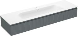Mexen Rivel dulap de baie de 160 cm cu lavoar Vela, 1 sertar, canelat, grafit mat/alb mat - 91A20-16023-1-BF66-W23M0 (91A20-16023-1-BF66-W23M01)