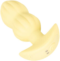 Cuties Mini - plug anal cu vibrații, texturat - silicon galben (54069860000) Vibrator