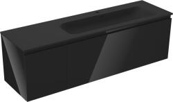 Mexen Orio dulap baie 160 cm cu lavoar Vela dreapta, 1 sertar, 1 ușă, negru lucios/negru mat - 91A13-16047-3-BBFF70-W23P71 (91A13-16047-3-BBFF70-W23P71)