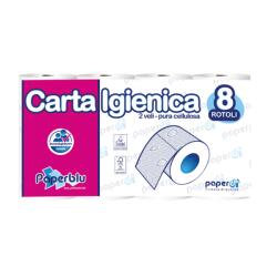 Paperdi Toalettpapír 2 rétegű kistekercses 100% cellulóz 150 lap/tekercs 8 tekercs/csomag Paperblu Carta Igienica_Paperdi (ID8G450F8/P) - tonerpiac