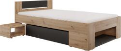 TEMPO KONDELA Ágy tárhellyel, 120x200, artisan tölgy/antracit, UNIS - kondela