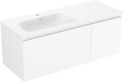 Mexen Rivel dulap de baie 120 cm cu chiuveta Vela stânga, 1S, 1D, canelată, alb mat - 91A23-12047-3-BBFF01-W23L01 (91A23-12047-3-BBFF01-W23L01)