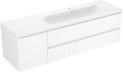 Mexen Rivel dulap baie 160 cm cu chiuvetă Vela dreapta, 2S, 1D, canelată, alb mat - 91A23-16047-3-BBFFF01-W23P01 (91A23-16047-3-BBFFF01-W23P01)