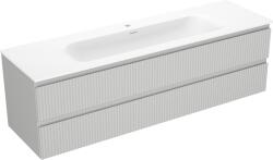 Mexen Rivel dulap de baie 160 cm cu lavoar Vela, 2 sertare, canelat, gri mat/alb mat - 91A20-16047-2-BFF62-W23M0 (91A20-16047-2-BFF62-W23M01)