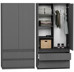 Mobene Gardróbszekrény B9 2 Ajtós - 2 Fiókos , Antracit