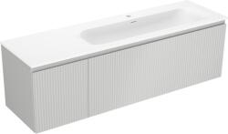 Mexen Rivel dulap baie 160 cm cu chiuvetă Vela dreapta, 1S, 1D, canelate, gri mat/alb mat - 91A23-16047-3-BBFF62-W23P01 (91A23-16047-3-BBFF62-W23P01)