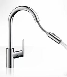 Hansgrohe Focus Konyhai csaptelep, kihúz. zuhanyfejjel, króm+