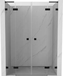Mexen Lunar L Duo uși de duș pivotante 160 cm, transparente, negre - 834DL-160-000-70-00 (834DL-160-000-70-00)