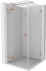 Mexen Lunar T cabina de duș batantă stânga 80 x 80 cm, transparentă, cupru periat - 834T-080-080-65-00-L (834T-080-080-65-00-L)