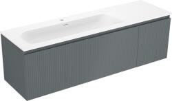 Mexen Rivel dulap de baie 160 cm cu chiuvetă Vela stânga, 1S, 1D, canelat, grafit mat/alb mat - 91A23-16047-3-BBFF66-W23L01 (91A23-16047-3-BBFF66-W23L01)