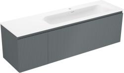 Mexen Rivel dulap baie 160 cm cu lavoar Vela dreapta, 1S, 1D, cu caneluri, grafit/alb mat - 91A23-16047-3-BBFF66-W23P01 (91A23-16047-3-BBFF66-W23P01)