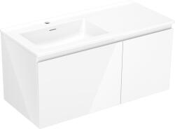 Mexen Orio dulap baie 100 cm cu lavoar Otis stânga, 1S, 1D, alb lucios - 91A13-10047-3-BBFF00-W18L00 (91A13-10047-3-BBFF00-W18L00)