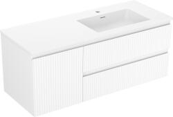 Mexen Rivel dulap baie 120 cm cu lavoar Otis dreapta, 2S, 1D, riflată, alb mat - 91A23-12047-3-BBFFF01-W18P01 (91A23-12047-3-BBFFF01-W18P01)