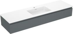 Mexen Rivel dulap de baie 160 cm cu lavoar Otis, 1 sertar, canelat, grafit mat/alb mat - 91A20-16023-1-BF66-W18M0 (91A20-16023-1-BF66-W18M01)