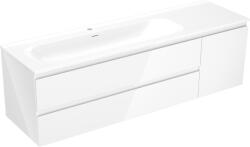 Mexen Orio dulap de baie 160 cm cu lavoar Vela stânga, 2S, 1D, alb lucios - 91A13-16047-3-BBFFF00-W23L00 (91A13-16047-3-BBFFF00-W23L00)