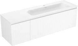 Mexen Rivel dulap de baie 160 cm cu chiuvetă Vela dreapta, 1S, 1D, canelat, alb mat - 91A23-16047-3-BBFF01-W23P01 (91A23-16047-3-BBFF01-W23P01)
