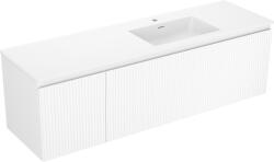 Mexen Rivel dulap baie 160 cm cu lavoar Otis dreapta, 1S, 1D, striat, alb mat - 91A23-16047-3-BBFF01-W18P01 (91A23-16047-3-BBFF01-W18P01)